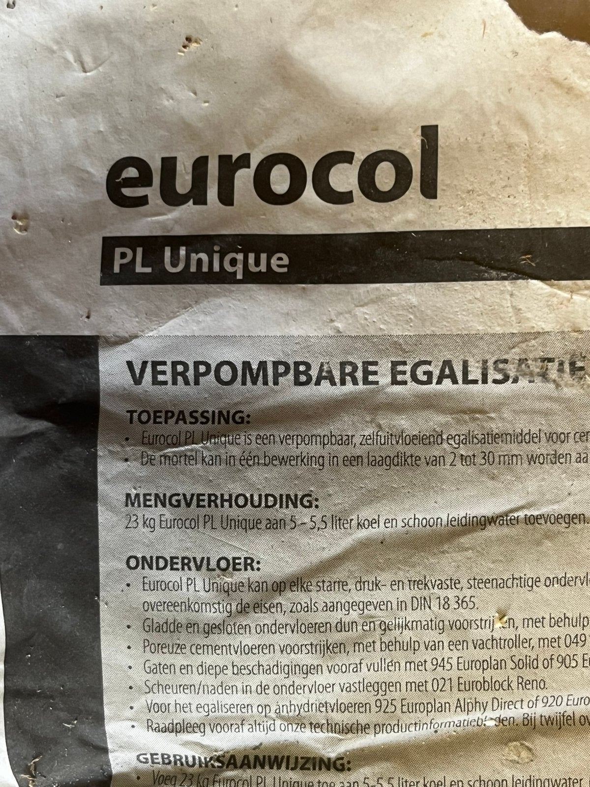 2 zakken eurocol egaline, Ophalen, Overige typen, Nieuw, Minder dan 20 cm