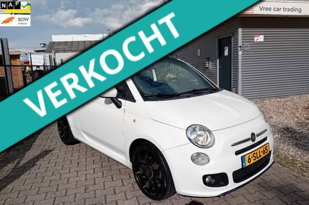 Fiat 500C 0.9 85pk Turbo Twinair 2013 Wit, Euro 5, Elektrische ramen, Zwart, Cabriolet