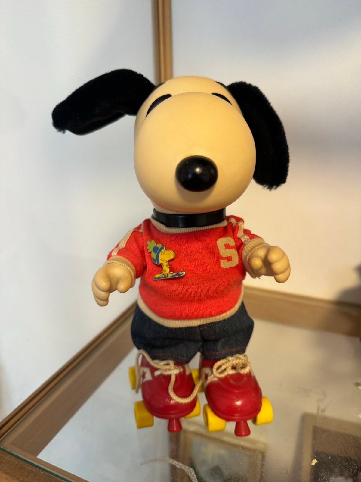 Vintage Snoopy op rolschaatsen figuur, Ophalen of Verzenden, Gebruikt