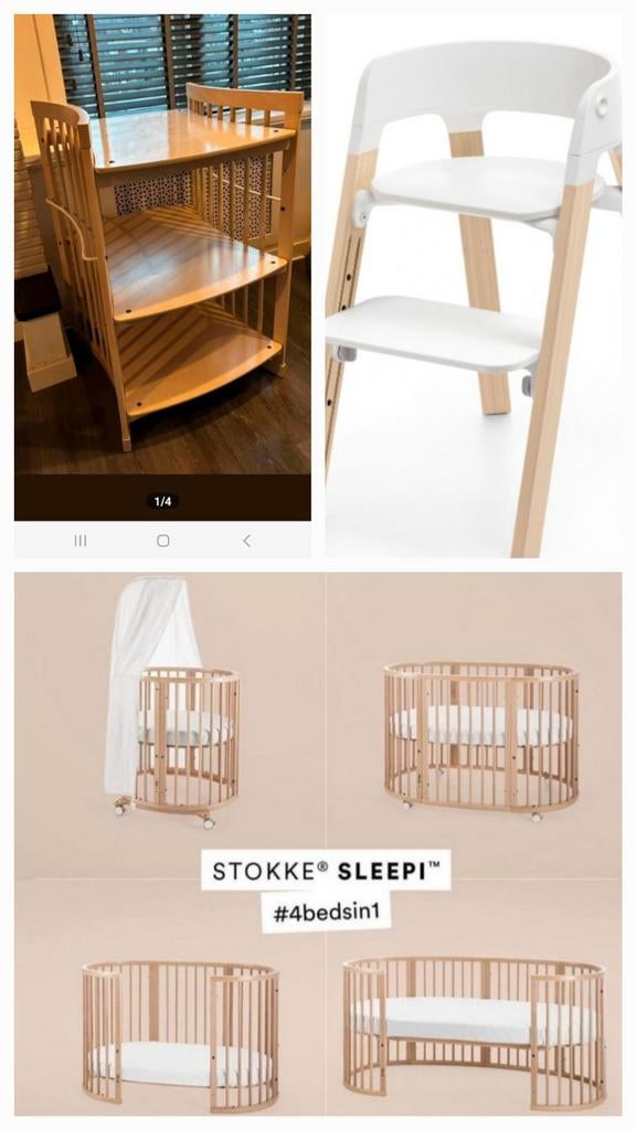 Stokke Sleepi 4 in 1 Complete Set + Commode en Stokke Stoel, Ophalen