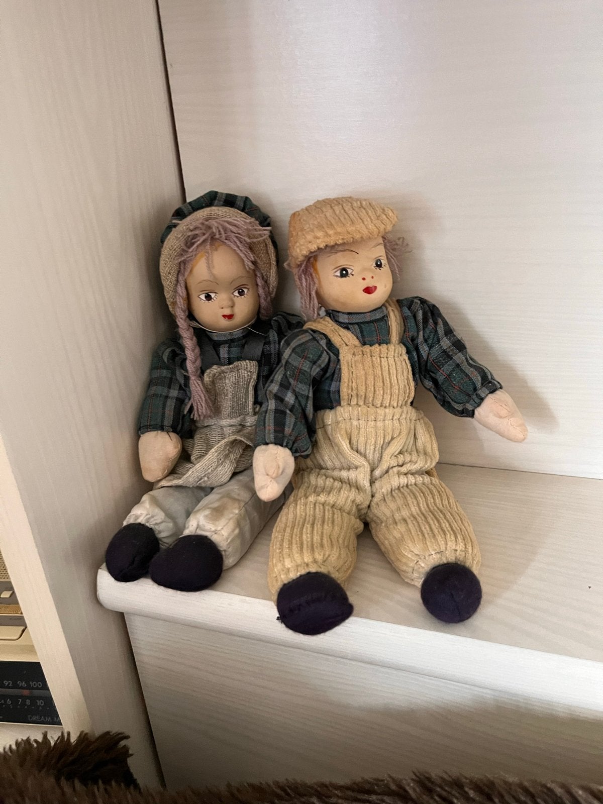 Set van 2 stoffen poppen - jongen en meisje, Ophalen of Verzenden, Gebruikt, Pop