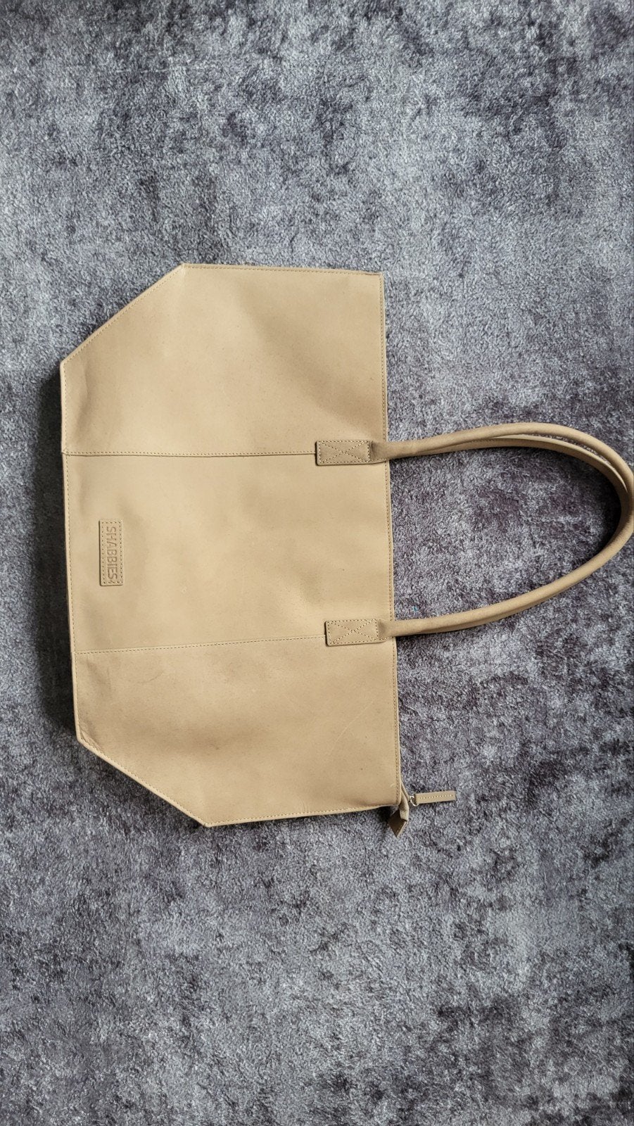 Shabbies Shopper Beige Leer, Ophalen of Verzenden, Gebruikt, Beige, Shopper