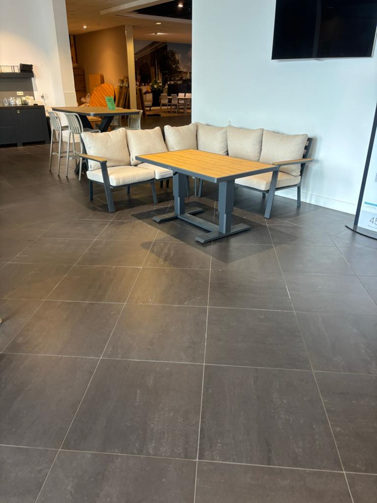 Lounge dining set met verstelbare tafel, Tuin en Terras, Tuinsets en Loungesets, 5 zitplaatsen, Aluminium, Ophalen of Verzenden