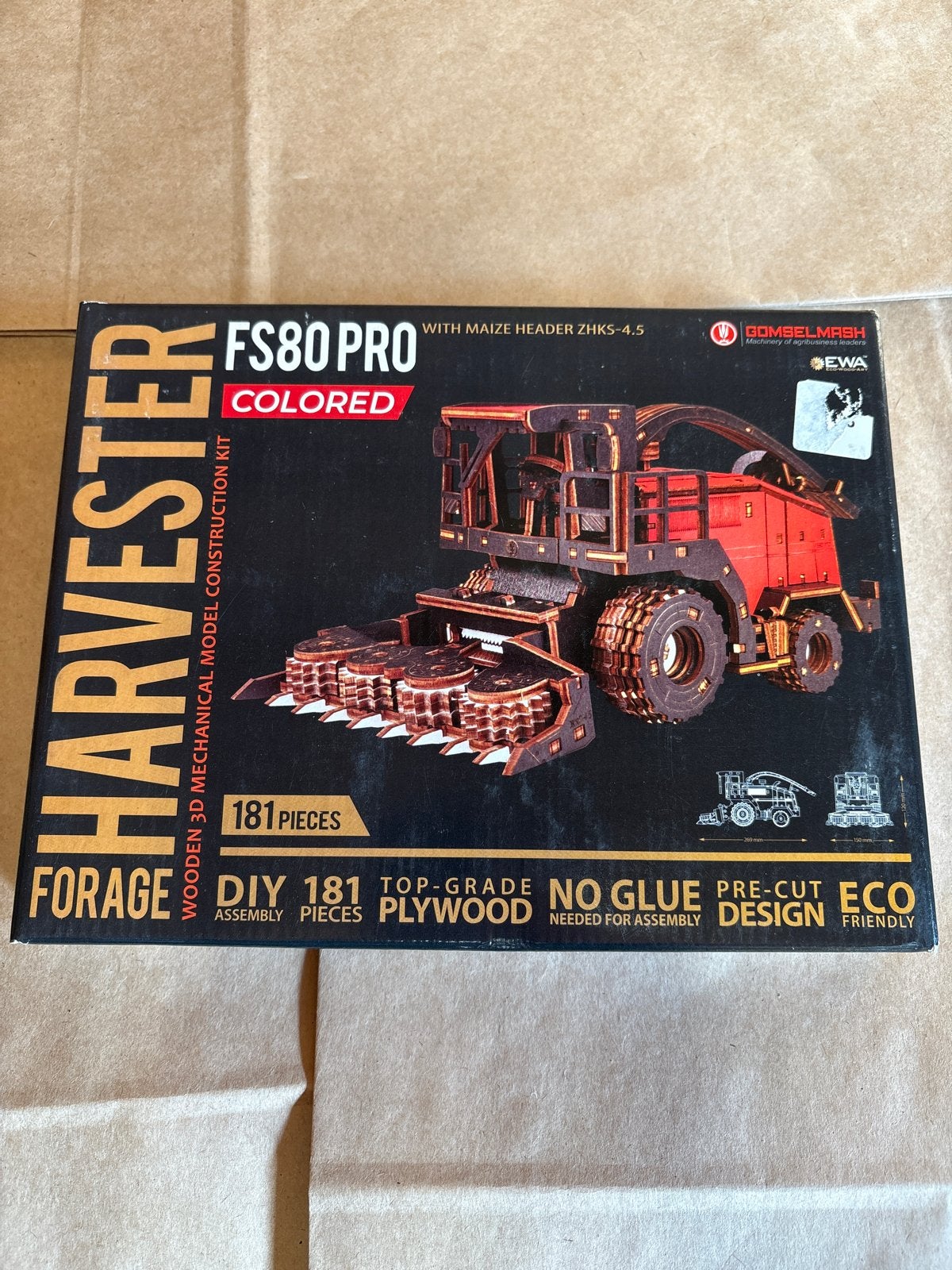 Houten 3D Mechanisch Model: Gekleurde Harvester FS80 Pro, Ophalen of Verzenden, Nieuw