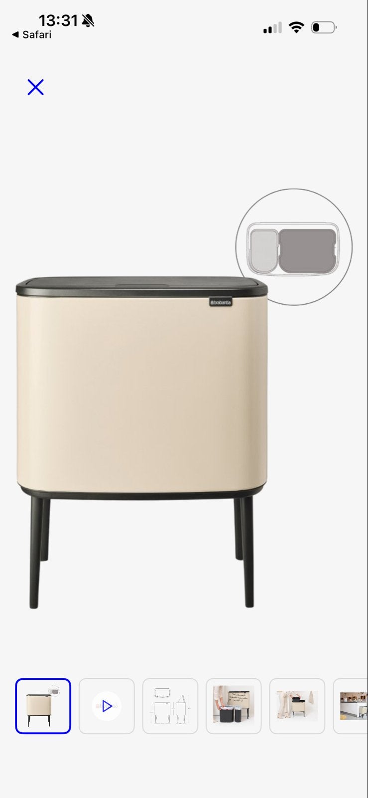 Brabantia Bo Touch Bin Prullenbak - Nieuw in doos, 30 tot 40 liter, Ophalen, Nieuw, Metaal