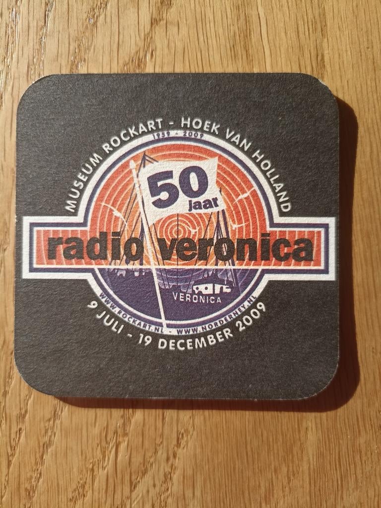 Bierviltje Radio Veronica 50 jaar, Ophalen of Verzenden