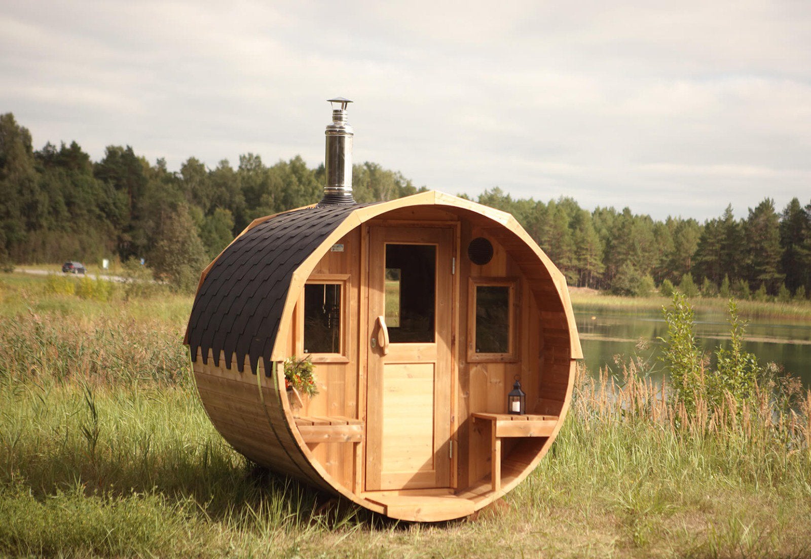 Barrel sauna - Stel zelf samen - Houtgestookt of Elektrisch, Ophalen of Verzenden, Nieuw, Fins of Traditioneel, Complete sauna