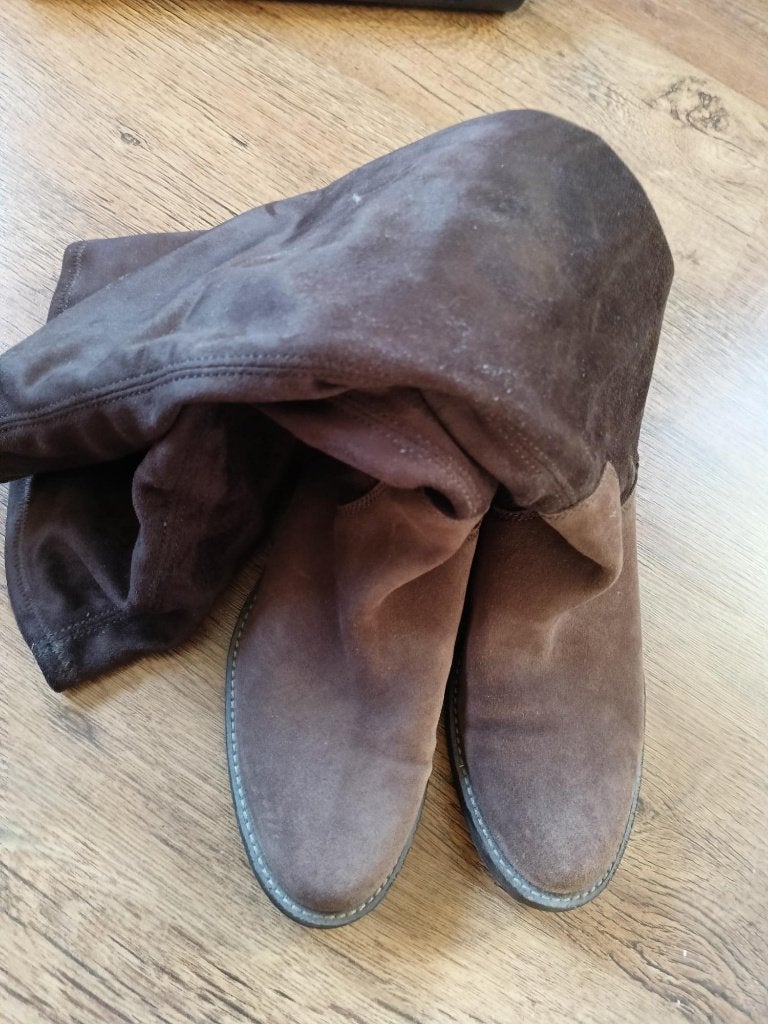 Nieuwe hoge bruin suede leren laarzen van Ecco, maat 39, Kleding | Dames, Bruin, Nieuw, Ophalen of Verzenden, Hoge laarzen