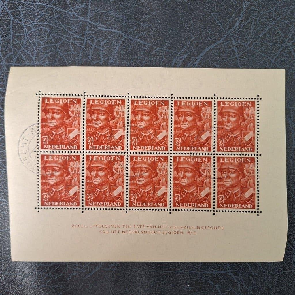 Postzegels Nederland , vel legioenzegels gestempeld, Postzegels en Munten, Ophalen of Verzenden, T/m 1940, Gestempeld