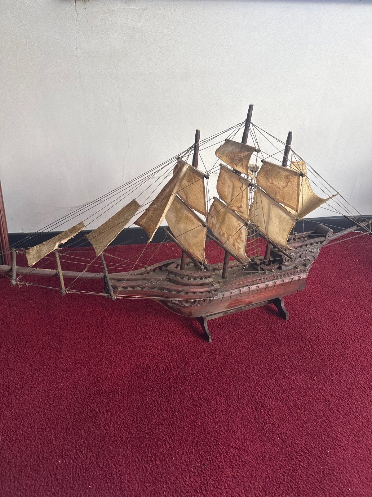 Decoratief hout scheepsmodel - Antiek zeilschip, Ophalen of Verzenden, Gebruikt, Groter dan 1:32, Overige merken
