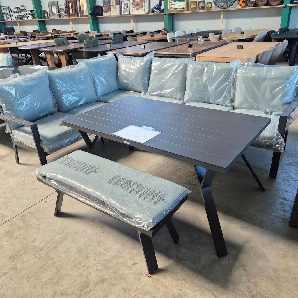 Sergio Lounge Dining Set - Rechts, Tuin en Terras, Tuinsets en Loungesets, 5 zitplaatsen, Ophalen of Verzenden, Loungeset, Bank