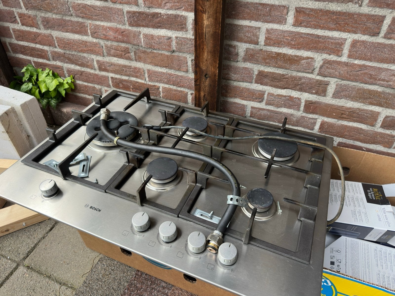 Bosch Gasfornuis - 5 Pitten - Inbouw, Ophalen, Gebruikt, Inbouw, Gas