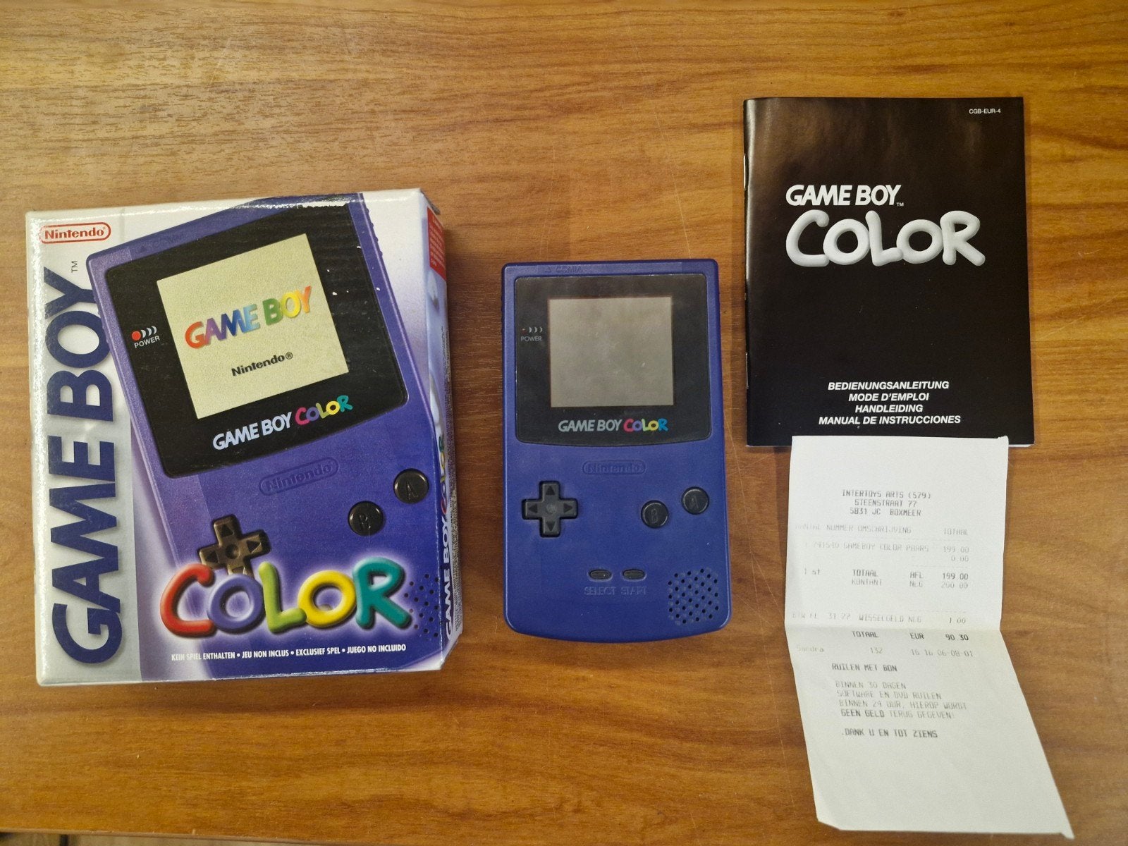 Nintendo gameboy color paars cib, Ophalen of Verzenden, Zo goed als nieuw, Game Boy Color