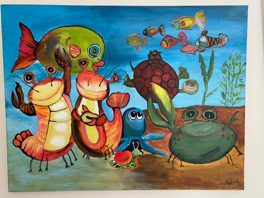 Vrolijk Zeeaquarium Schilderij, Ophalen