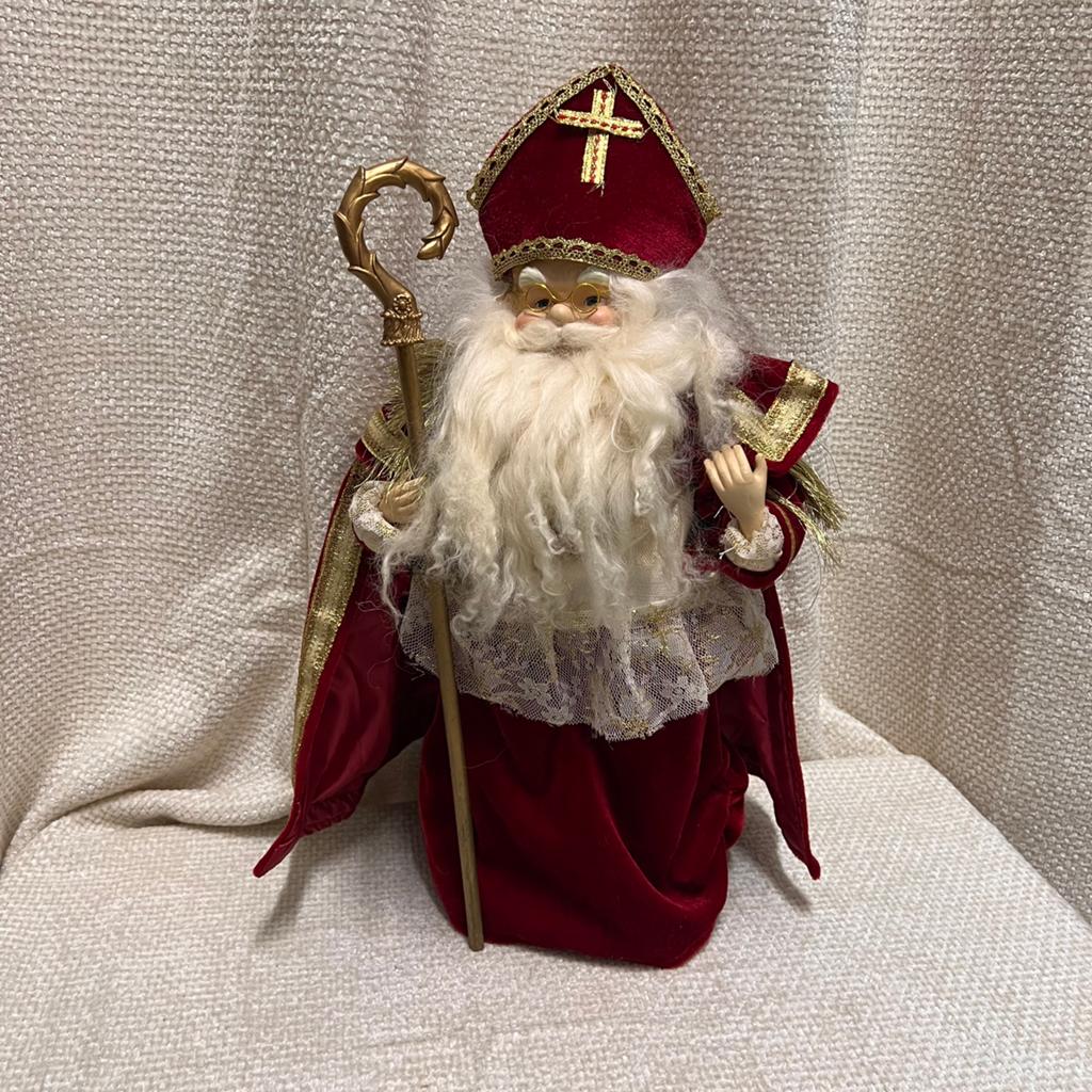 Vintage Sinterklaas decoratiepop / kerstfiguur – klassiek, Diversen, Sinterklaas, Gebruikt, Ophalen of Verzenden