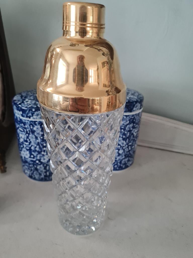 Oude kristallen cocktail shaker Boheems kristal, Antiek en Kunst, Antiek | Glas en Kristal, Ophalen of Verzenden