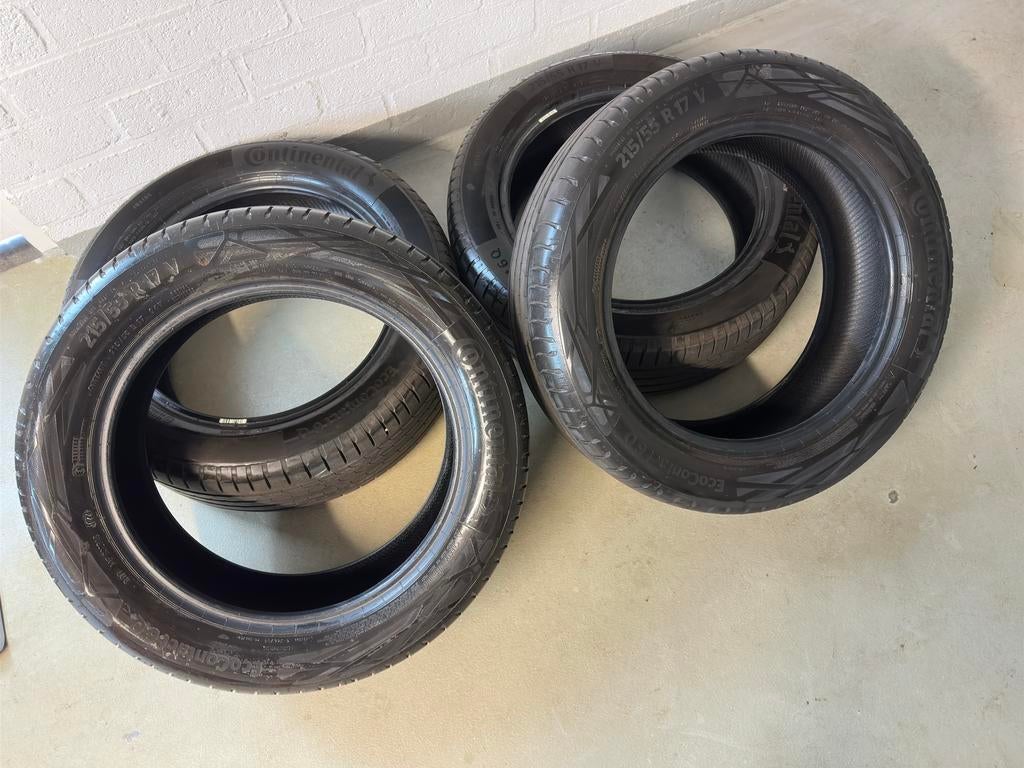 Te koop 4 Continental  Ecocontact zomerbanden., Ophalen, 17 inch, Band(en), Personenwagen