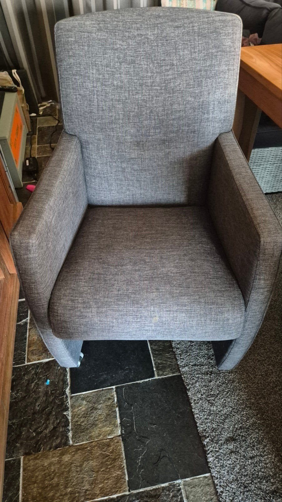 4 Grijze fauteuil met of zonder kussens, Ophalen, Gebruikt, Eén, Modern