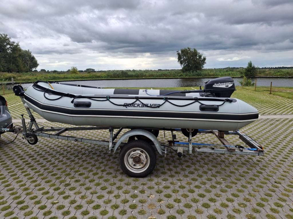 Quicksilver 365 HD Sport, Johnson 9.9 pk inclusief trailer., Ophalen, Quicksilver, Gebruikt, Hout