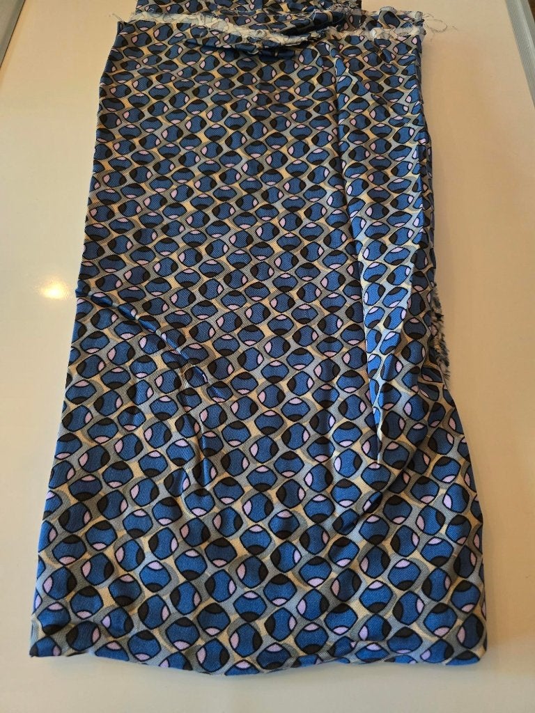 viscose retro blauw (109), Overige materialen, Blauw, 120 cm of meer, Nieuw