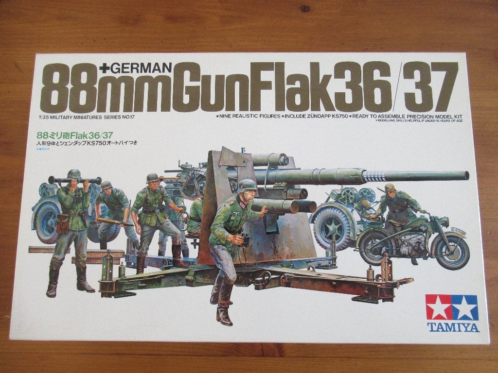 88mm Gun FlaK 36/37 (Tamiya 1/35) + metal Barrel & Ammo, 1:32 tot 1:50, Overige typen, Ophalen of Verzenden, Zo goed als nieuw