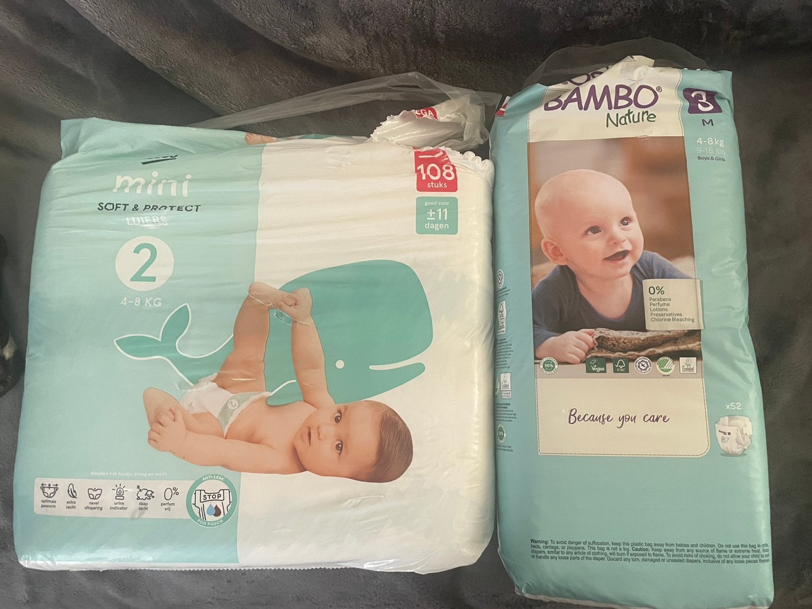 Pampers Mini Soft & Protect en Bambo Nature luiers, Ophalen of Verzenden, Nieuw