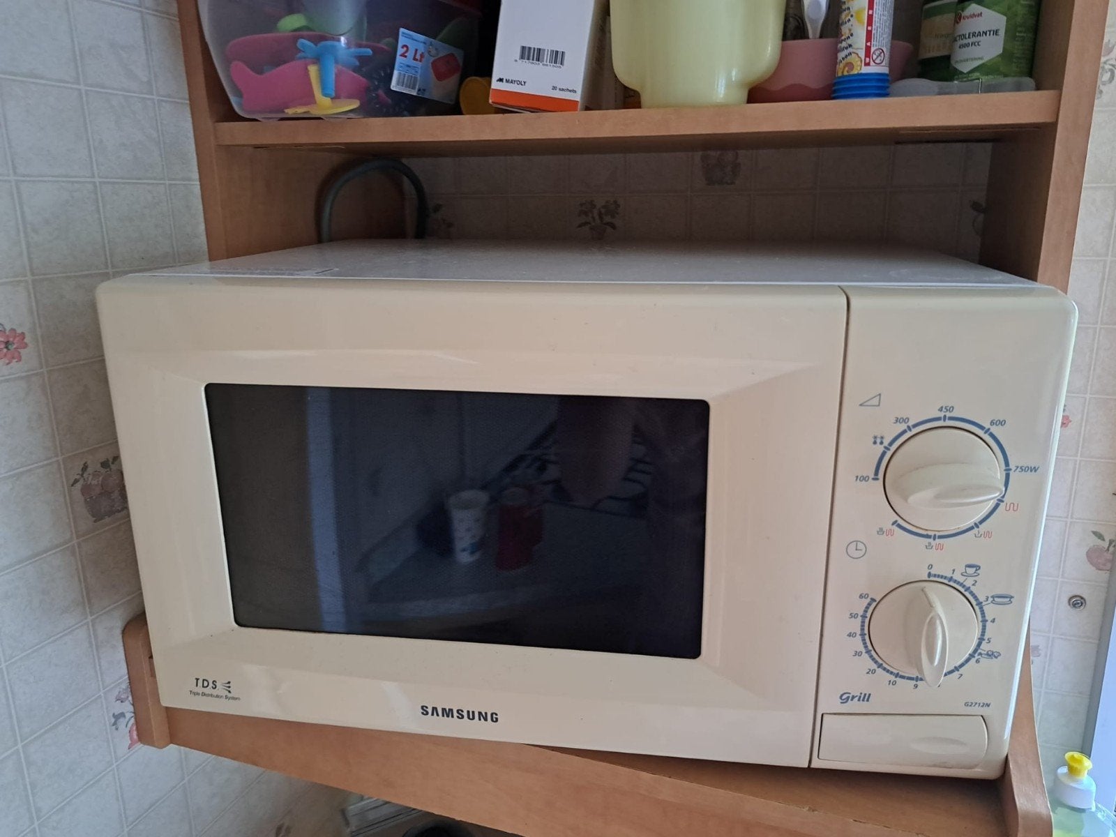 Samsung magnetron met bakfunctie - netjes onderhouden, Witgoed en Apparatuur, Ophalen, Combimagnetron, Gebruikt, Grill