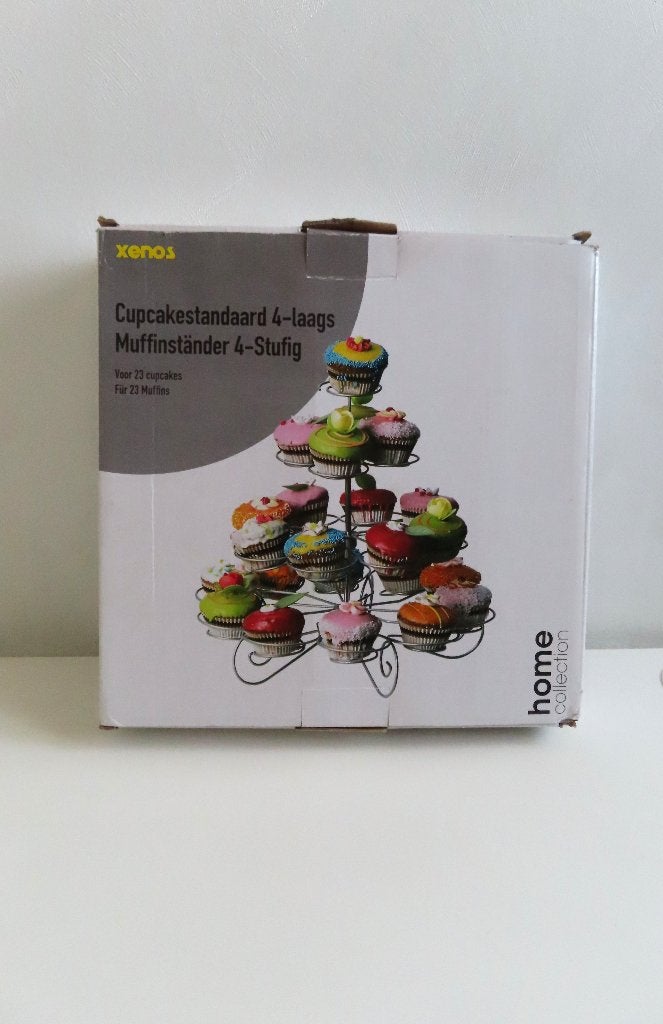 Cupcakestandaard 4-laags Metaal Xenos (4911)  , Overige typen, Ophalen of Verzenden, Zo goed als nieuw, Metaal