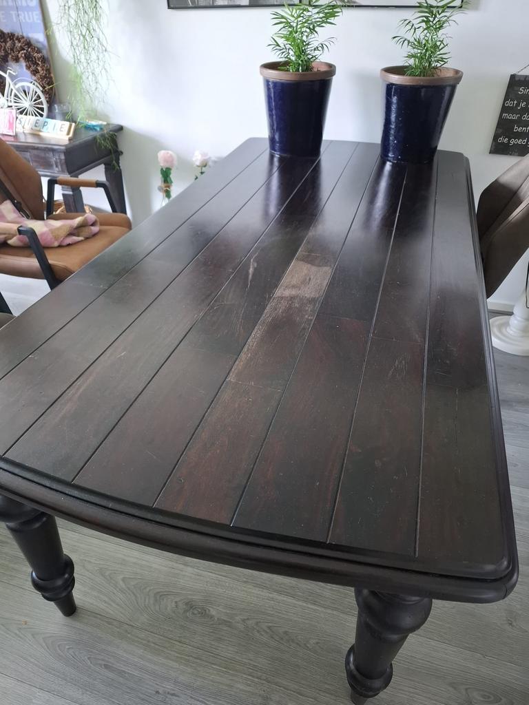Mooie grote eettafel, Gebruikt, 200 cm of meer, Rechthoekig, 50 tot 100 cm