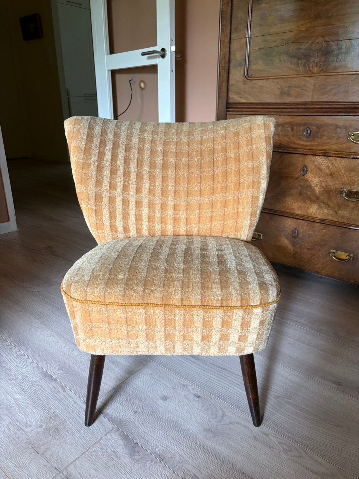 Gele cocktail stoel vintage, Ophalen, Gebruikt, Overige kleuren, Eén