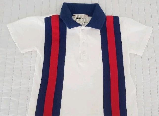 Gucci polo tshirt wit maat 74 baby merk kleding t-shirt, Verzenden, Gucci, Zo goed als nieuw, Jongetje
