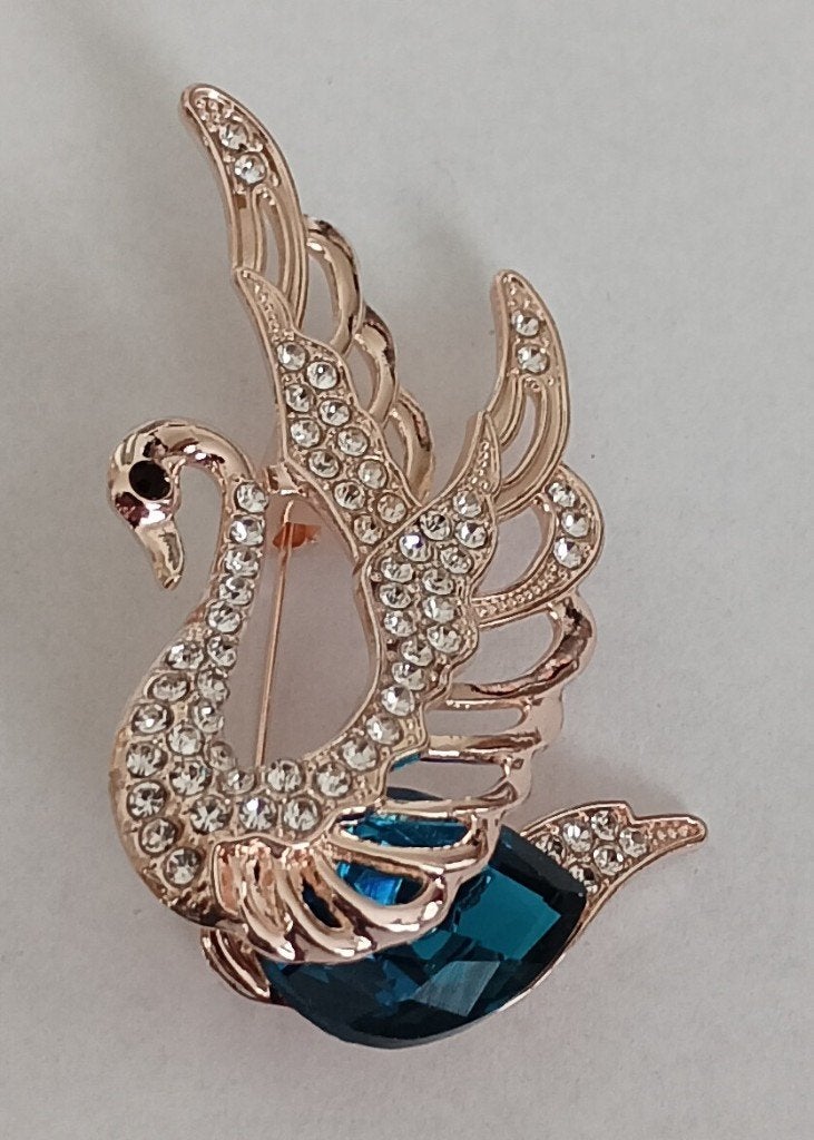Zwaan broche, Sieraden, Tassen en Uiterlijk, Overige materialen, 4 tot 7 cm, Overige kleuren, Nieuw