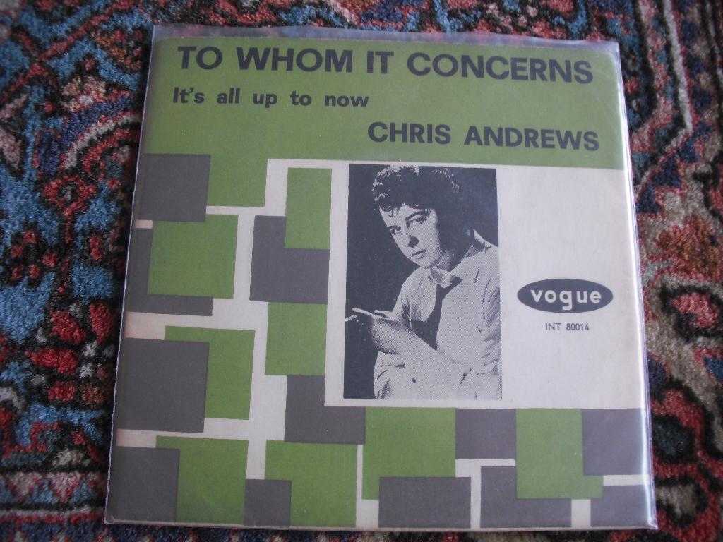 Chris Andrews - To whom it concerns., Cd's en Dvd's, Ophalen of Verzenden, Gebruikt, Pop