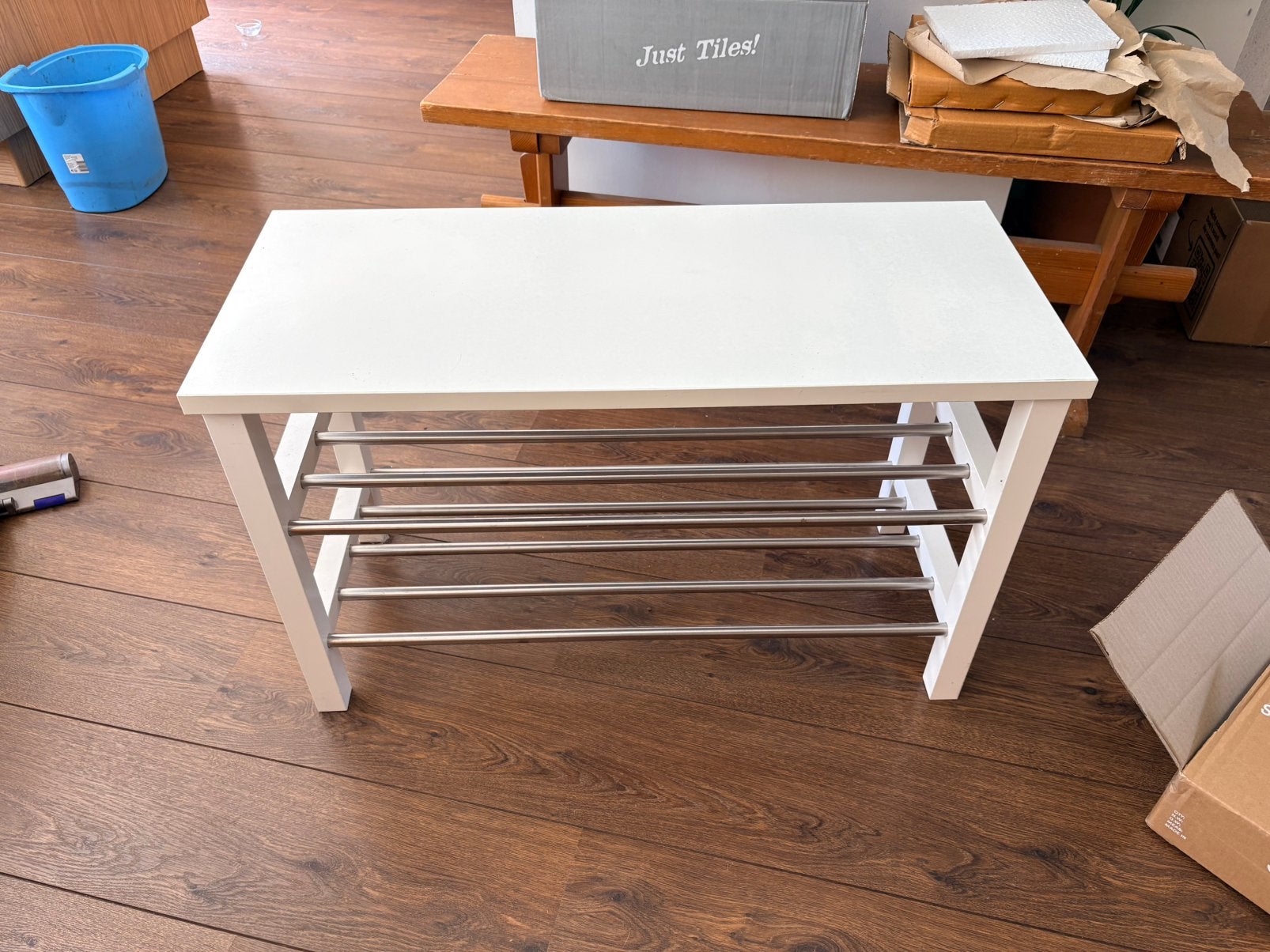 IKEA TJUSIG witte schoenenbank 81x34x59, Ophalen, Gebruikt