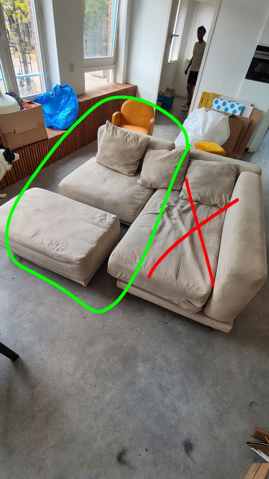 IKEA Tylösand 1 zits bank met poef (zonder chaise longue), 250 tot 300 cm, Gebruikt, 100 tot 125 cm, Hoekbank