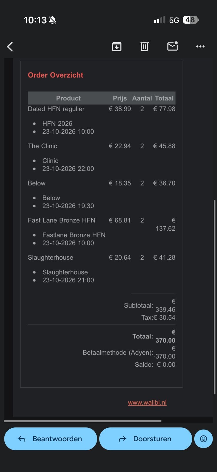 Tickets walibi fright night 23 oktober