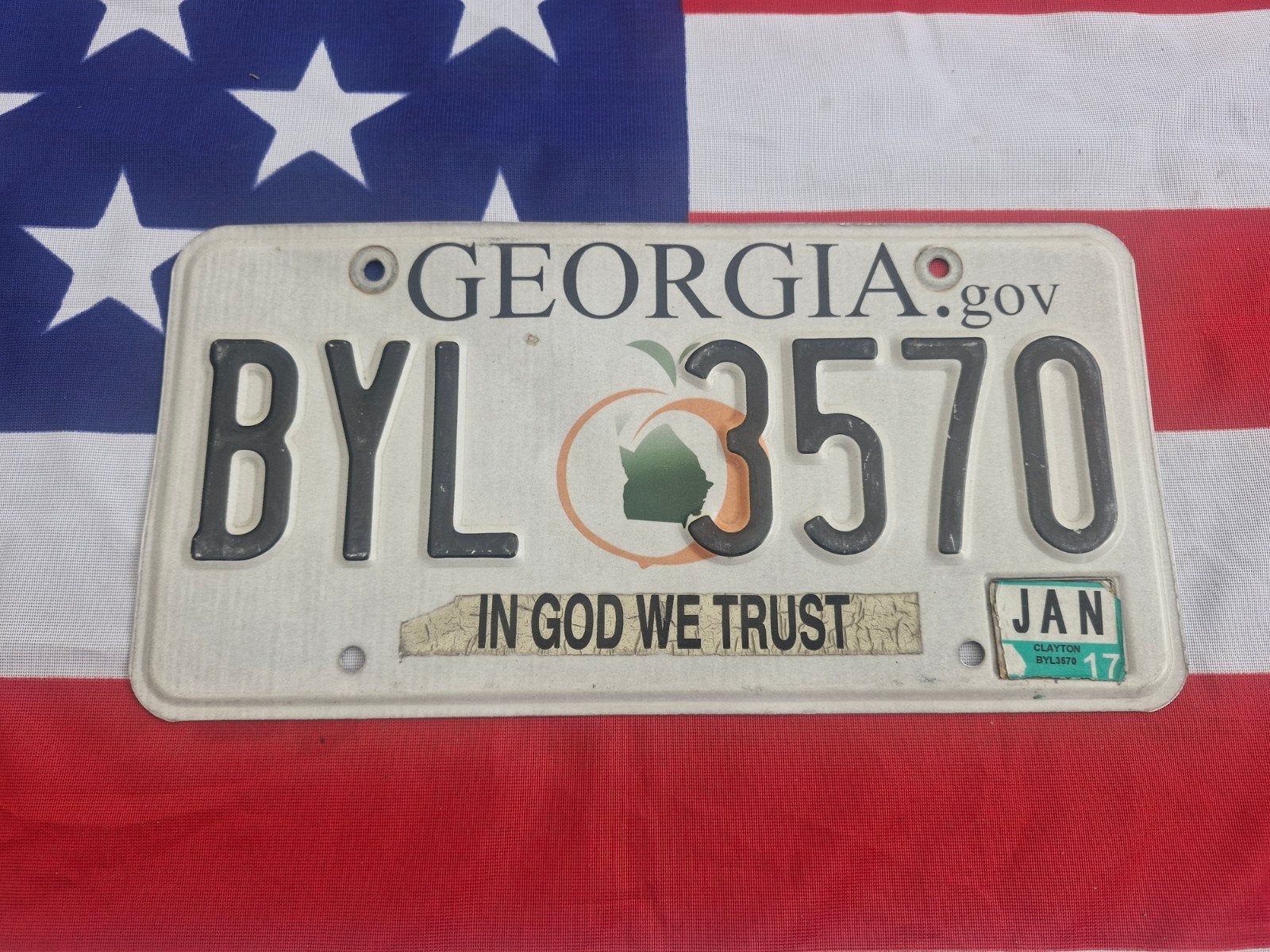 Kentekenplaat Georgia USA Nummerplaat nummerbord, Verzenden, Gebruikt, Auto's