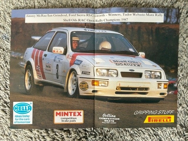 Posters Ford Sierra RS Cosworth uit het blad Autosport, Ophalen of Verzenden, Gebruikt, Auto's