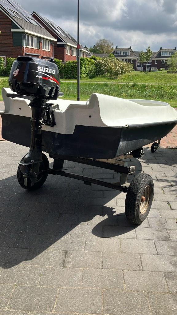 leuk speedbootje met trailer en motor, Ophalen, Overige merken, Gebruikt, 4 pk