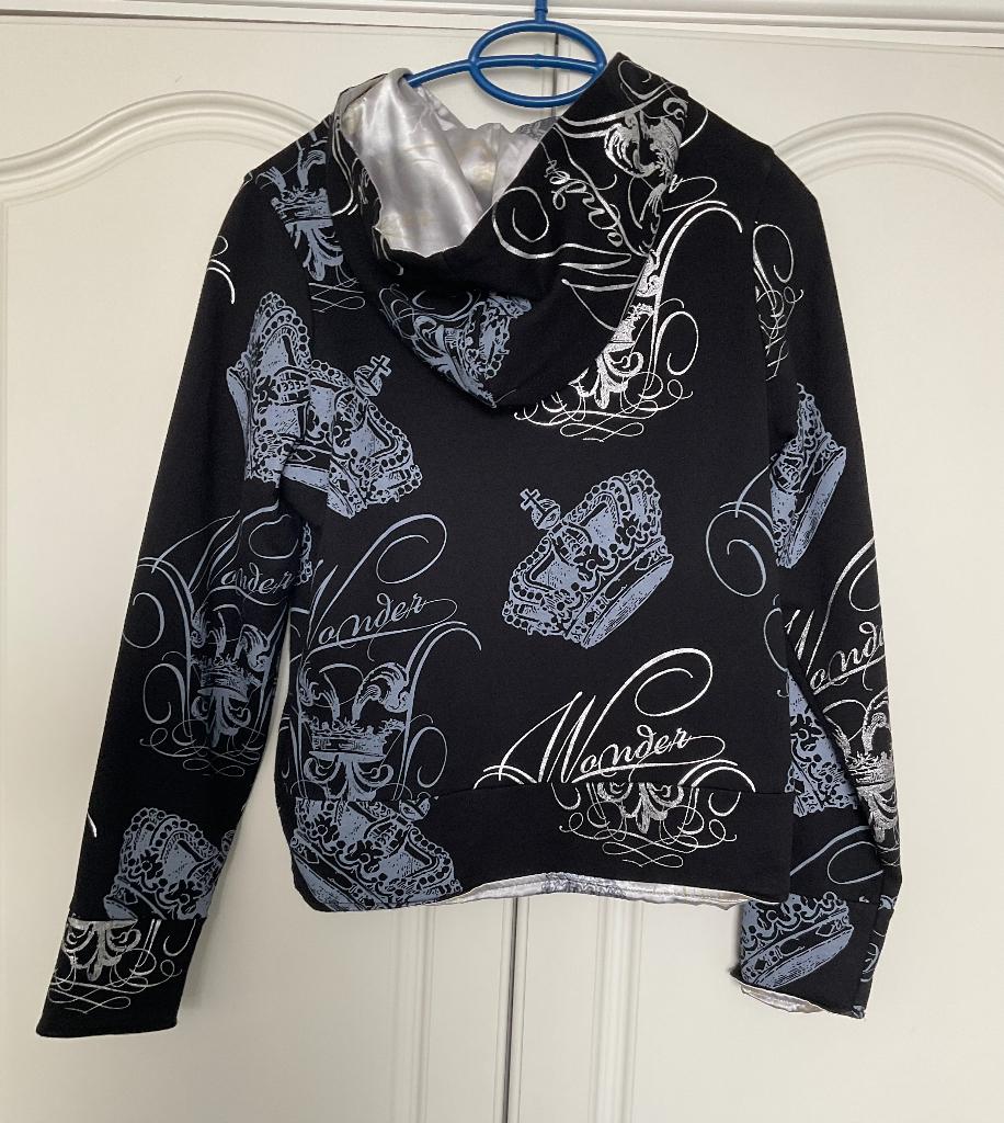 COOLCAT zwart/zilver/grijs hoodyvest maat 170 kroontjes, Kinderen en Baby's, Kinderkleding | Maat 170, Ophalen, Meisje, Trui of Vest