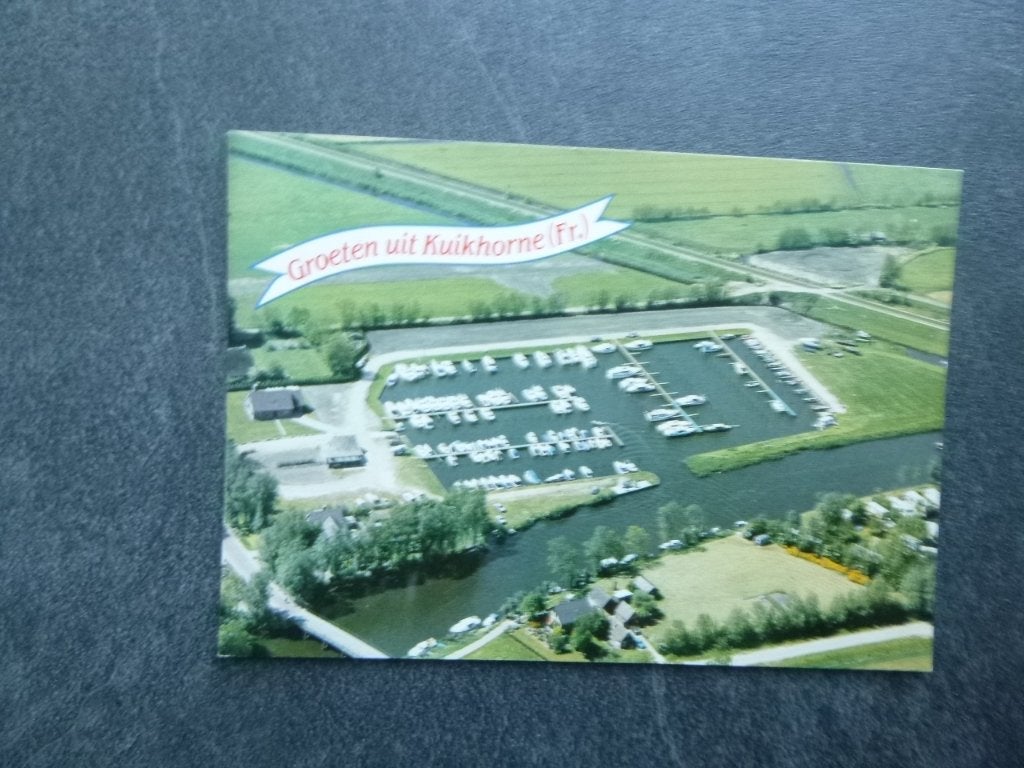 Kuikhorne fr, luchtfoto jachthaven 't Eibertsnest 1986, Verzenden, 1980 tot heden, Gelopen, Friesland