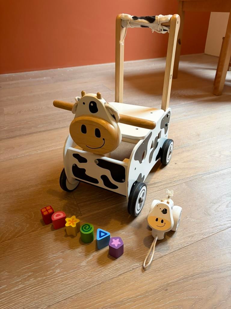 I’m Toy loopwagen/duwwagen koe - nieuwsprijs €45+, Ophalen, Zo goed als nieuw