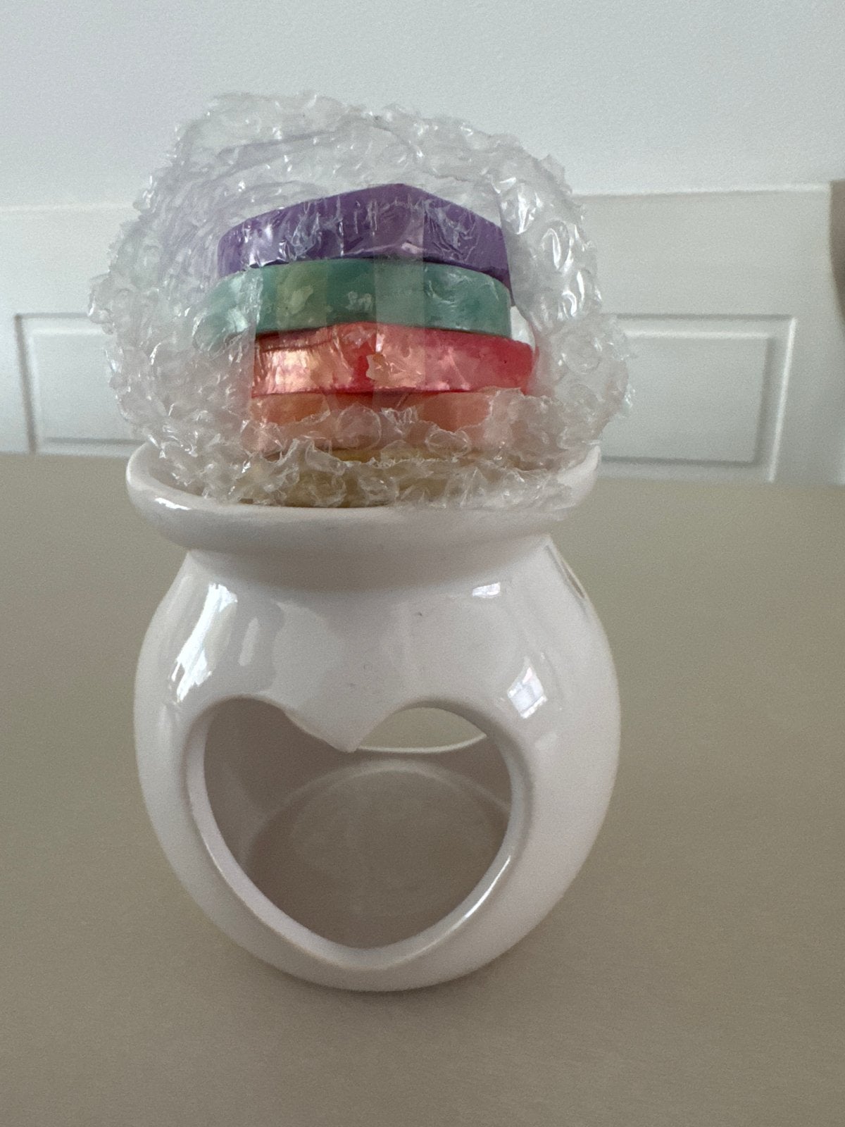 Geurbrander set met wax melts - Nieuw in doos, Nieuw, Ophalen of Verzenden, Modern, Wit