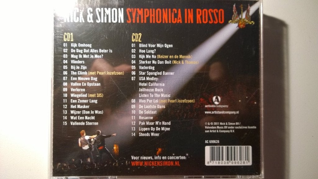 Nick & Simon - Symphonica In Rosso, Ophalen of Verzenden, Zo goed als nieuw, Pop