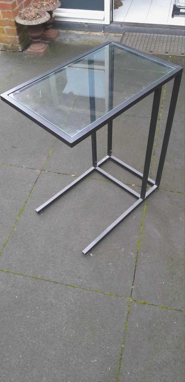 laptop/bedtafeltje zwart met glas, Computers en Software, Ophalen