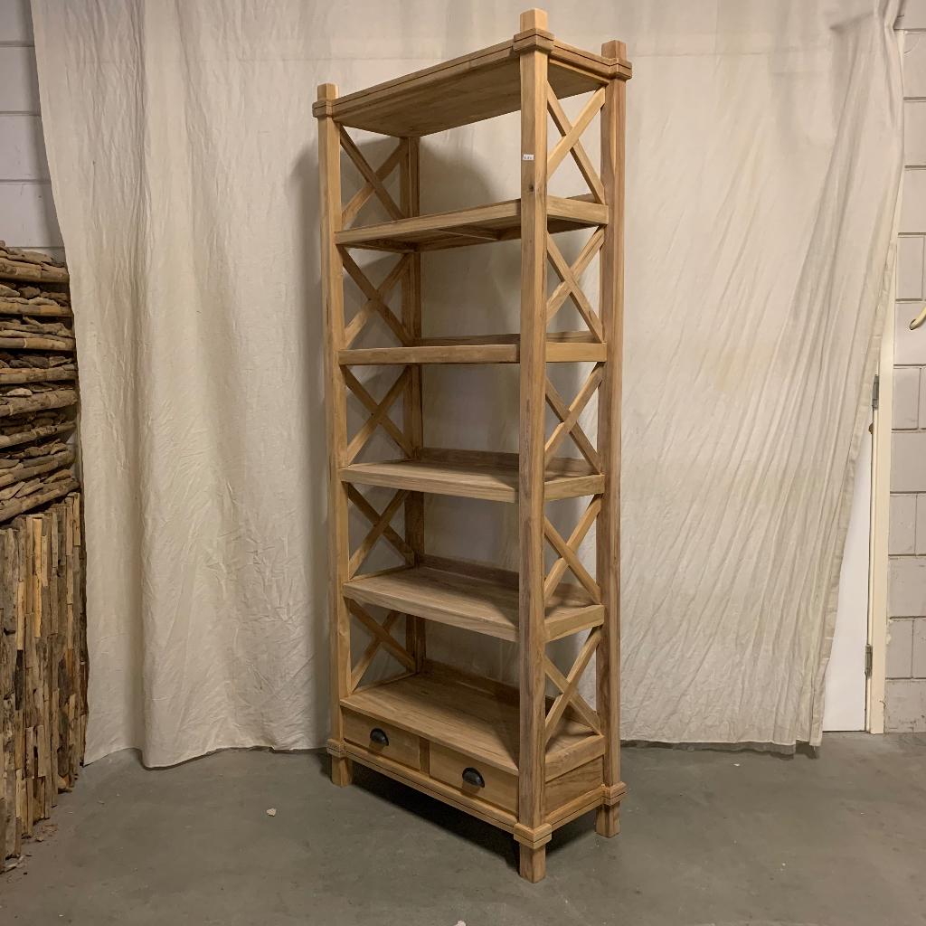 Boekenkast - 5 planken - 2 lades - massief teak - TTM Wonen, Taag 63, 2491 CS, Den Haag (Forepark), Teakhout, Nieuw, Landelijk