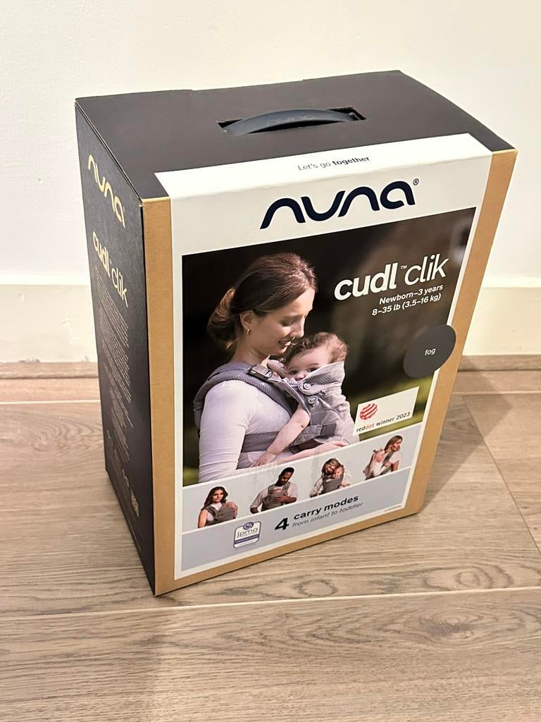 Nuna CUDL Clik draagzak - kleur Fog - zo goed als nieuw, Buik of Rug, Zo goed als nieuw, Draagzak, Ophalen