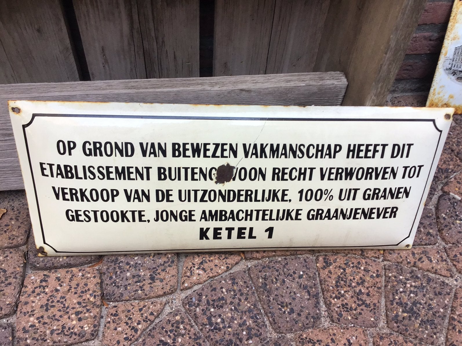 Reclamebord emaille, Ophalen of Verzenden, Zo goed als nieuw