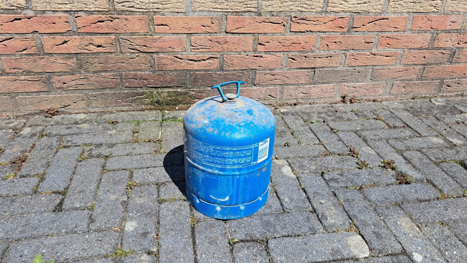 Gasfles (blauw), Ophalen, Gebruikt