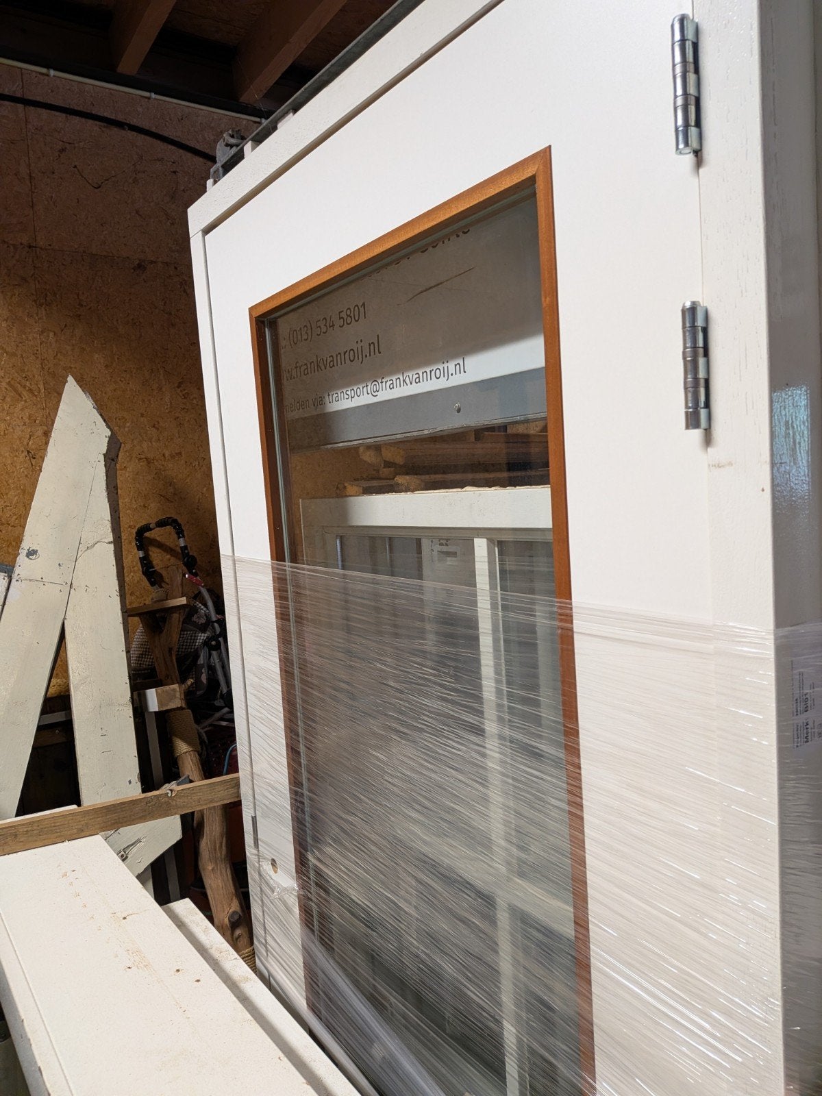 Nieuwe hardhouten binnendeur met glasvak - 1034x2177, Doe-het-zelf en Verbouw, Ophalen of Verzenden, Nieuw, Binnendeur, 200 tot 215 cm